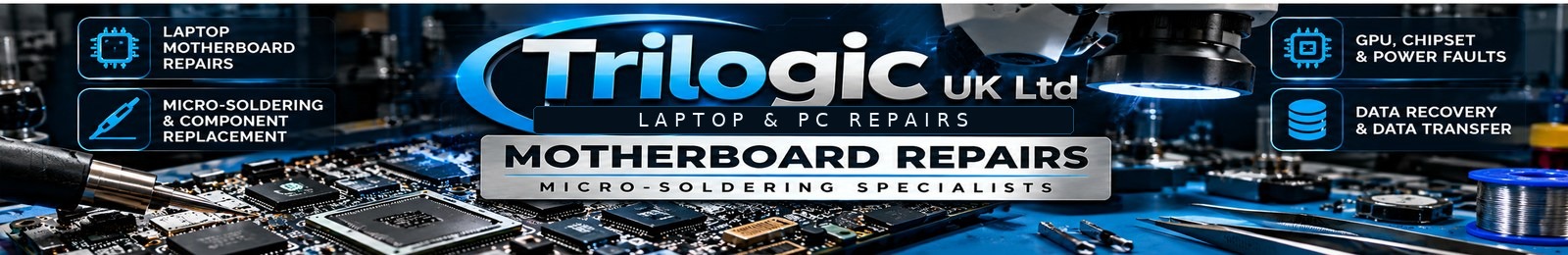 Trilogic UK Ltd motherboard repairs and micro-soldering specialists